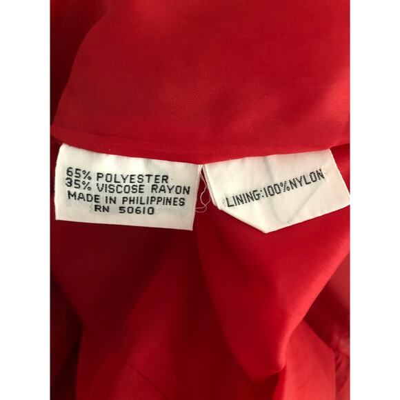 Kasper ASL Women's Size 12 Double Breasted Midi Dress Red - Picture 8 of 9